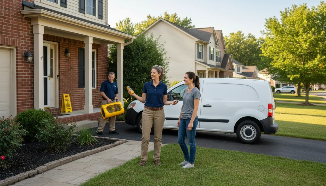 Residential water damage restoration in Thornton, PA